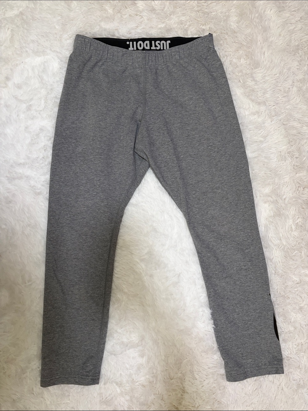 Nike Grey Performance Leggings - 'Just Do It' Waistband